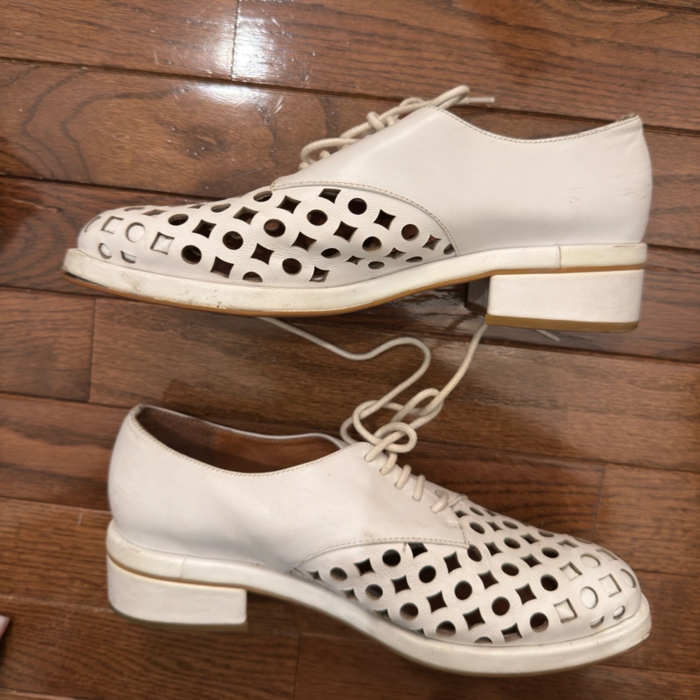 Jeffrey Campbell Novak Oxford Shoes White Leather Women's Size 7 flats - Picture 4 of 5
